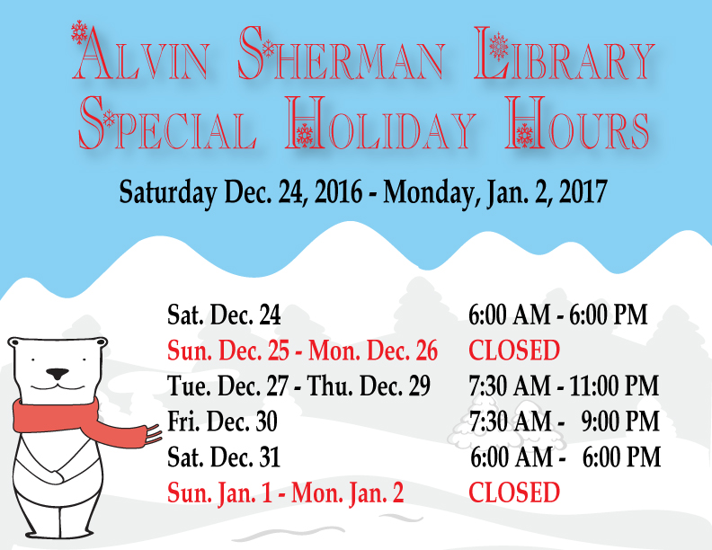 Winter Holiday Hours
